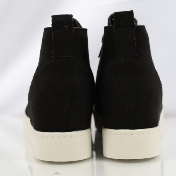 Black Hidden Wedge Rubber Sole Sneaker - Picture 6 of 7